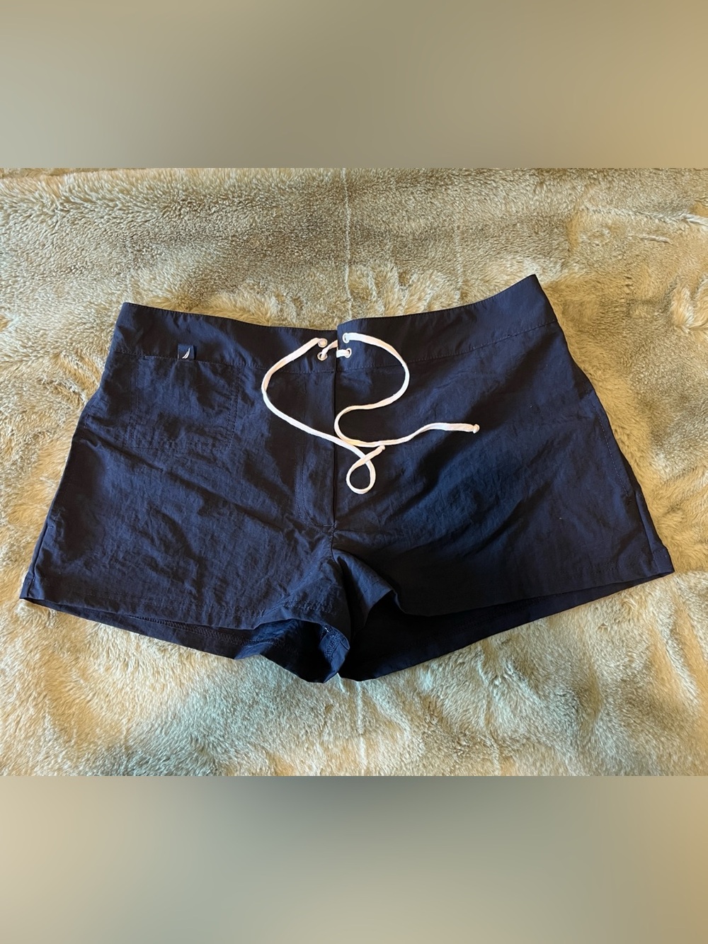 Nautica Navy Women's Swim Bermudas with White Drawstring